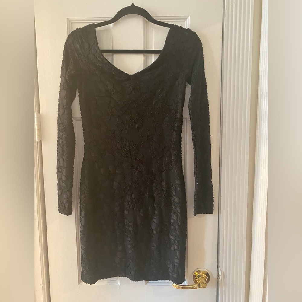 H & M off the shoulder Small black fitted cocktail dress